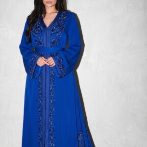 Modern Royal Blue Moroccan Caftan2