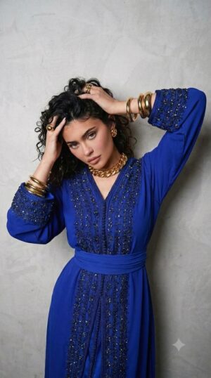 Modern Royal Blue Moroccan Caftan4
