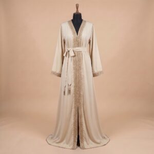 Elegant Ivory Moroccan Caftan
